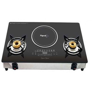 Pigeon Rapido Hybrid 2100 Watt Induction 2 Gas Cooktop Mrp