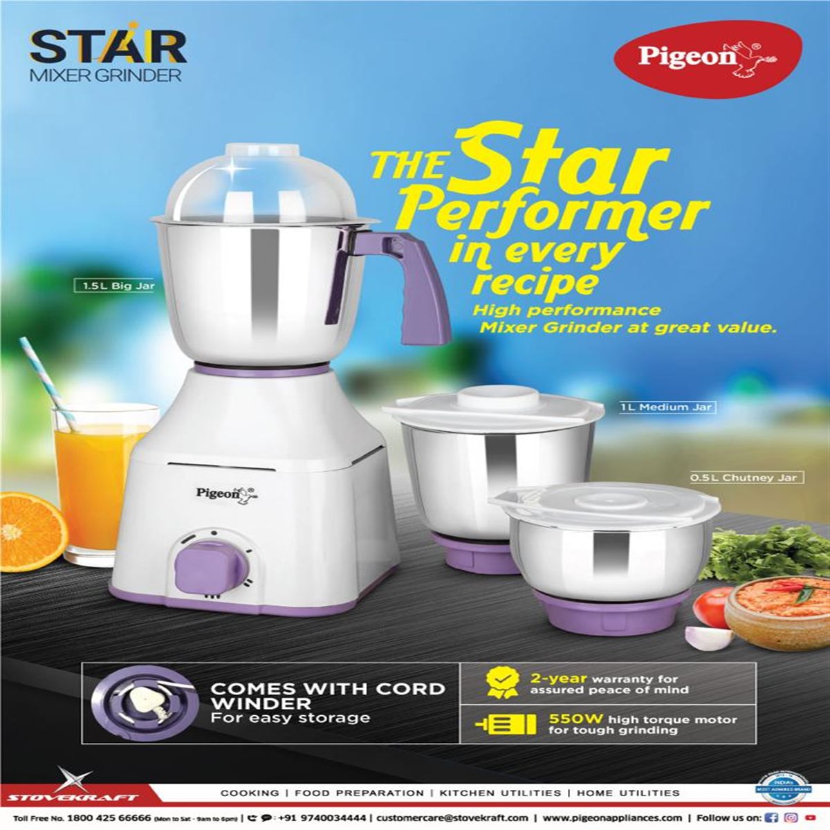 pigeon splendour jx mixer grinder